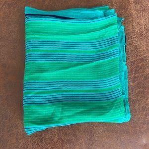 Stella & Dot Green and Blue Stripe Scarf